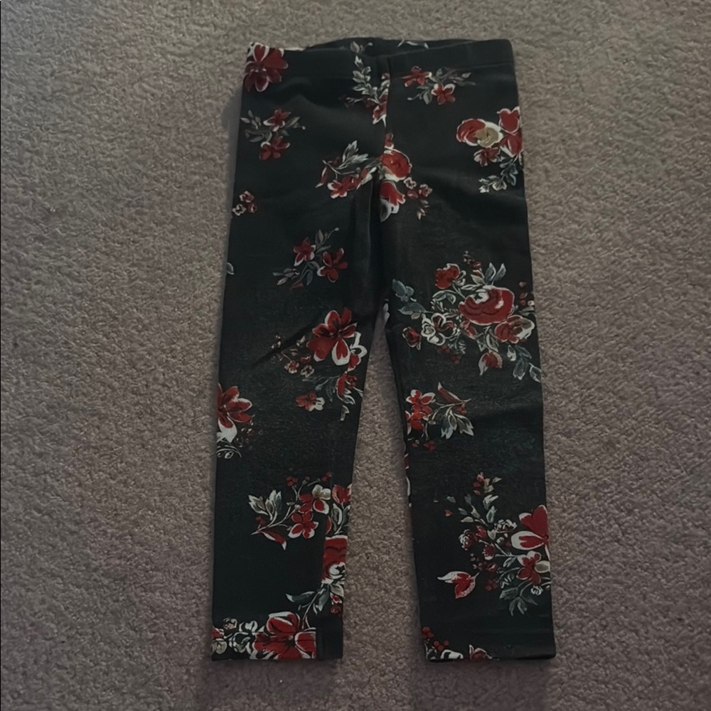 Carter's Black Floral Kids Leggings